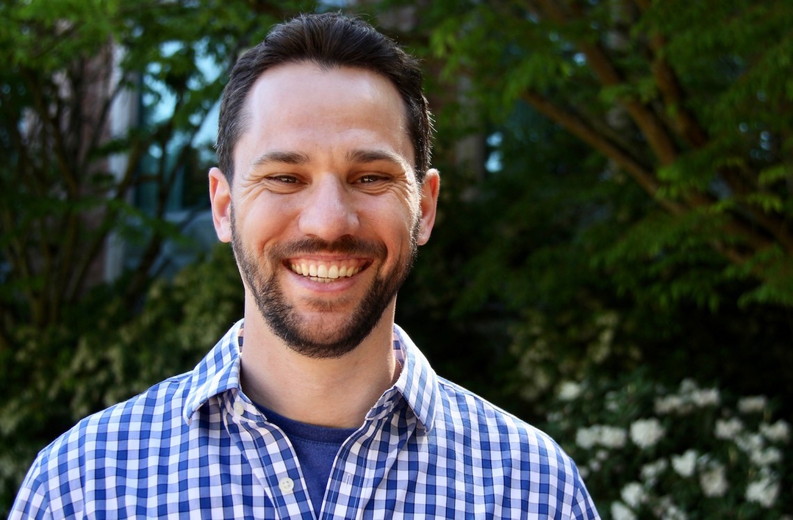 Michael Grant stands on the Seattle campus.