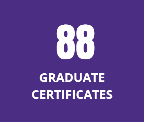 Text graphic reading: 88 Graduate Certificates